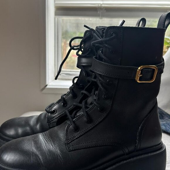 ZARA LACED LEATHER ANKLE BOOTS - Picture 6 of 6